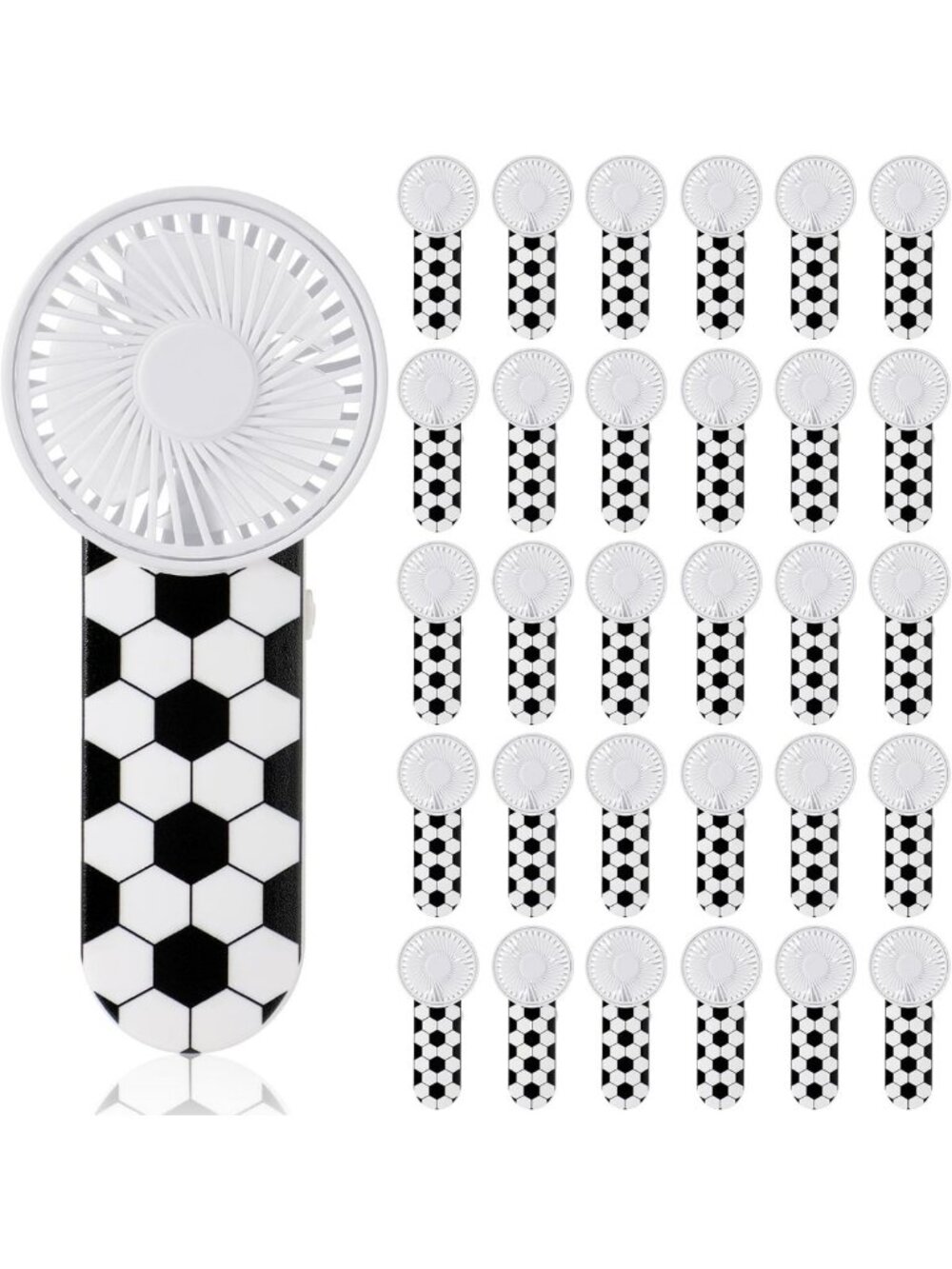 30 Pcs Mini Handheld Soccer Fans - Portable Personal Cooling Fans for Events